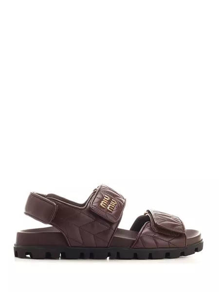 VIP【関税送料無料】希少 Miu Miu Velcro strap nappa sandals Miu Miu Velcro strap nappa sandals for Women - US | Al Duca