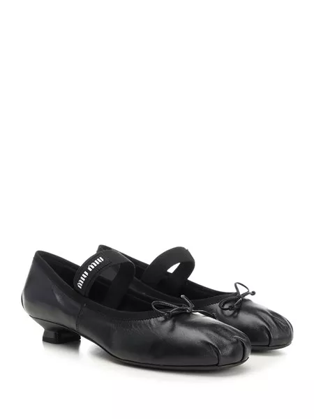 Miu Miu Leather ballerina with heel for Women - GB | Al Duca d'Aosta