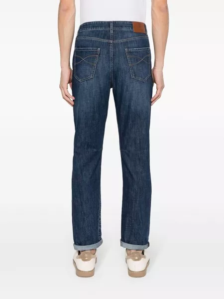 デニム・ジーパン BRUNELLO CUCINELLI FW25 JEANS (MP114P4006 C8986) メンズ 向け デニムブルー レジャーフィット 5ポケット