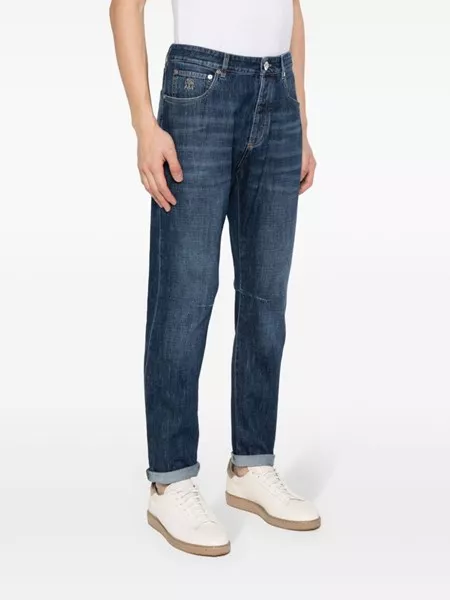デニム・ジーパン BRUNELLO CUCINELLI FW25 JEANS (MP114P4006 C8986) メンズ 向け デニムブルー レジャーフィット 5ポケット