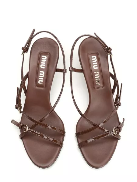 Miu Miu Patent leather sandals with mini buckles for Women