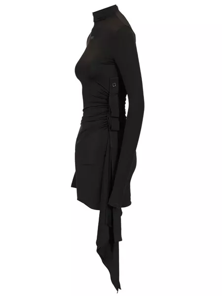 【関税&送料込】Off-White Sec Skin Draped Mini Dress Ls Blac Off-white Sec skin draped mini dress ls black - bl for Women