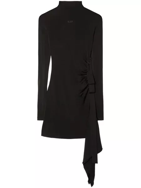 【関税&送料込】Off-White Sec Skin Draped Mini Dress Ls Blac Off-white Sec skin draped mini dress ls black - bl for Women
