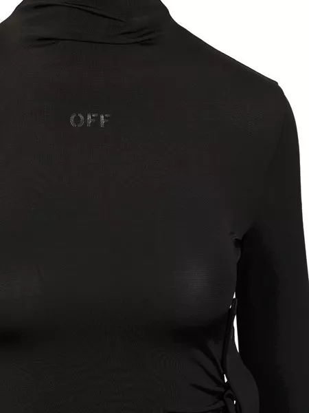 【関税&送料込】Off-White Sec Skin Draped Mini Dress Ls Blac Off-white Sec skin draped mini dress ls black - bl for Women