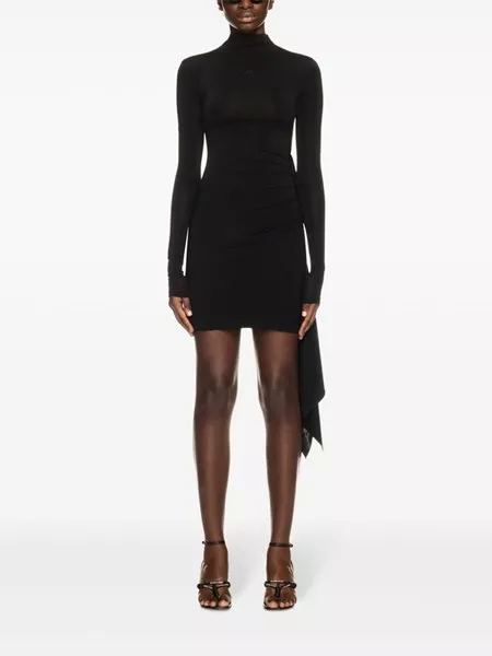 【関税&送料込】Off-White Sec Skin Draped Mini Dress Ls Blac Off-white Sec skin draped mini dress ls black - bl for Women