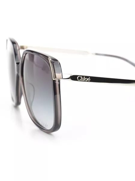 Chloé Women\'s Oversized Square Sunglasses in Silver with Gradient Gray Lenses Chloe CH0324S Sunglasses | Select Eyewear main image 3