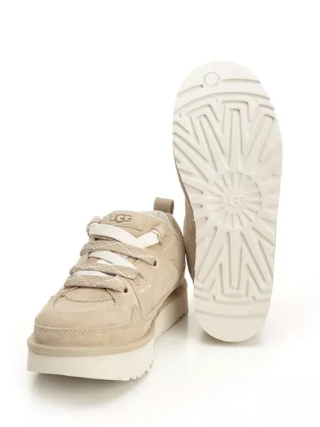 UGG Men\'s Canvas Lace-Up Shoes in Light Beige Size 15 Mens UGG® Lo Lowmel Sneaker - Mustard Seed | Journeys main image 3