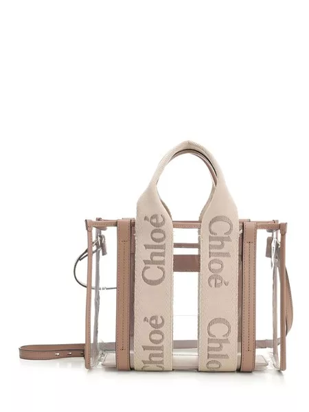 送料関税込【Chloe】 Woody トートバッグ Transparent Chloé ジェリー＆レザー製Woodyスモールトートバッグ | Chloé JP