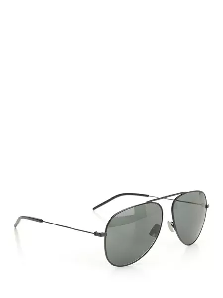 Saint Laurent Silver Aviator Sunglasses with Black Lenses Saint Laurent 51mm Metal Aviator Sunglasses | Neiman Marcus main image 4