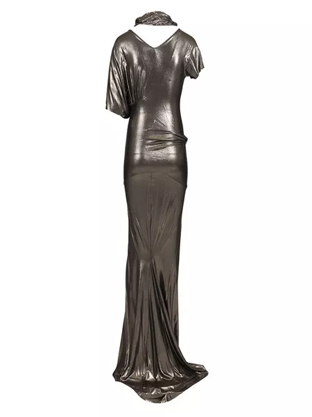 ワンピース Rick Owens Lilith Long Gown Lilith sheer organza jersey gown in black - Rick Owens