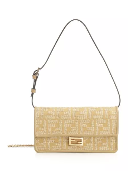 【FENDI】Baguette Chain Wallet Shoulder Bag/全国送料込み Fendi - Baguette leather wallet on chain black - The Corner
