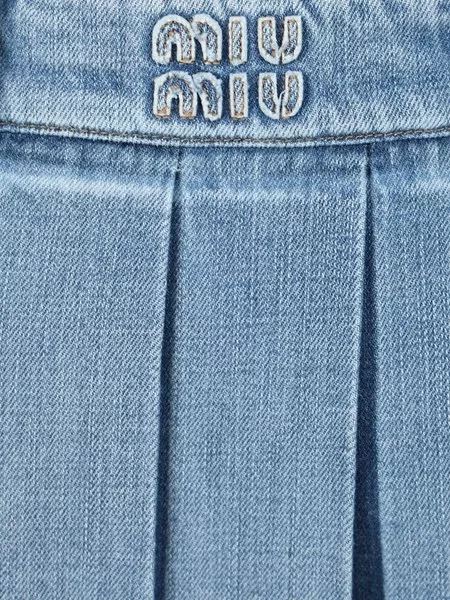 Miu Miu Pleated denim skirt for Women - US | Al Duca d'Aosta