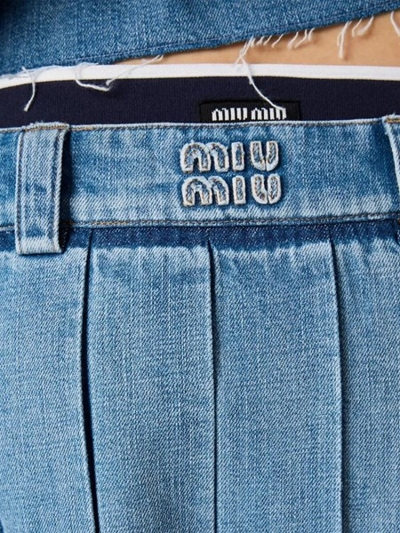 Miu Miu Pleated denim skirt for Women - US | Al Duca d'Aosta