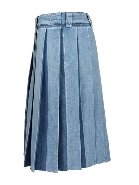Miu Miu Pleated denim skirt for Women - US | Al Duca d'Aosta