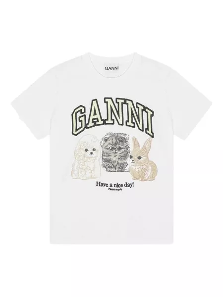 Tシャツ・カットソー Ganni FW25 'Animal Print' T-shirt (T4275 151) Ganni Animal print t-shirt for Women - US | Al Duca d'Aosta