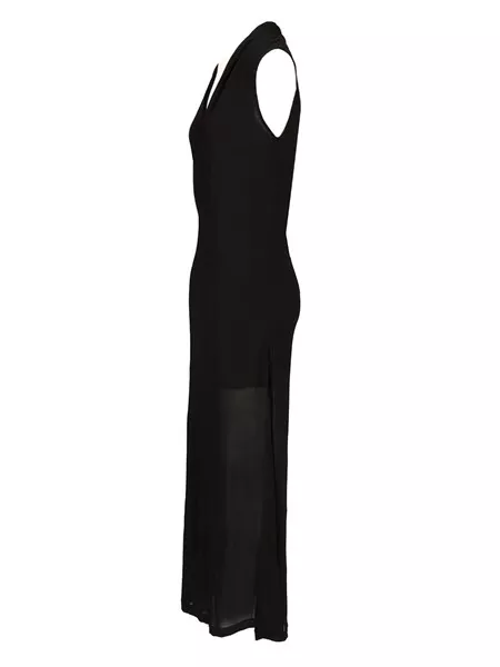 ワンピース Toteme Dress with overlay scarf Overlapped scarf dress black – TOTEME