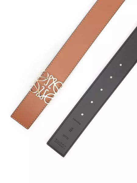 VIP【関税送料無料】希少 Loewe Anagram Reversible Belt Reversible Anagram belt in smooth calfskin Grey - LOEWE