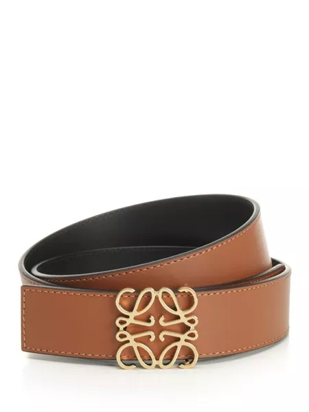 【LOEWE】REVERSIBLE ANAGRAM BELT●E821Z20X022544 Reversible Anagram belt in supple grained calfskin Black - LOEWE