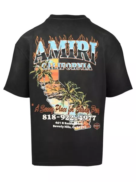 【関税込み】AMIRI Sunny Place Tee' T-shirt AMIRI Sunny Place T-shirt | Black | FARFETCH