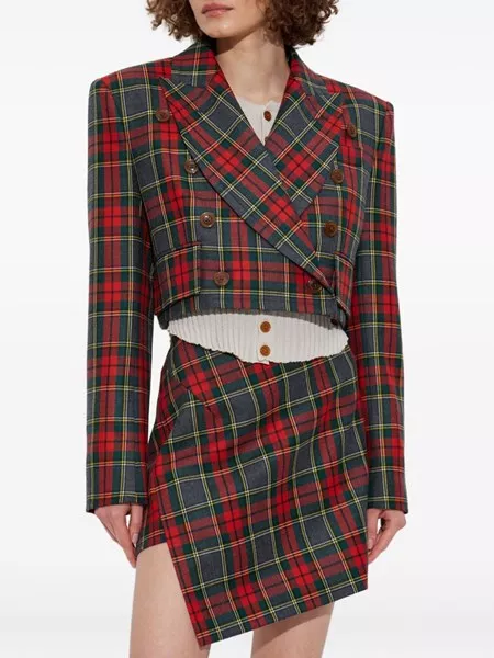 ジャケット Vivienne Westwood Tartan Cropped Blazer 国内発/送料関税込【Vivienne Westwood】 Tartan Cropped Blazer