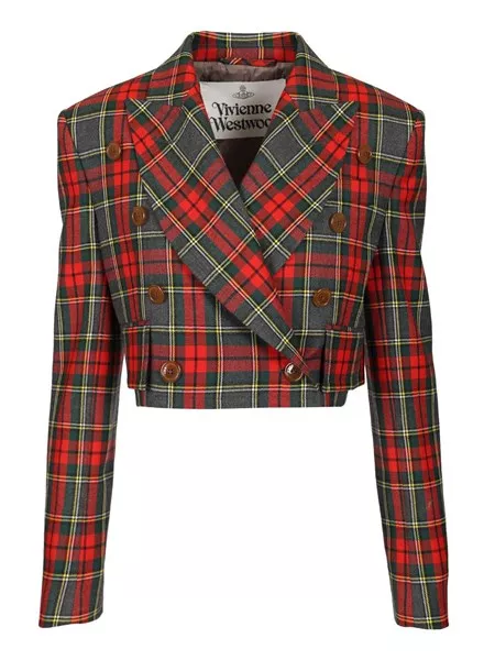 ジャケット Vivienne Westwood Tartan Cropped Blazer Vivienne Westwood Tartan cropped blazer for Women - US | Al