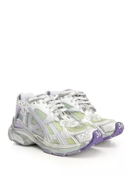 スニーカー BALENCIAGA Women Sneakers 772767 WRNGM 9157 WHIT GRY PURP FL Women's Runner Gradient Sneaker in White/grey/purple/neon