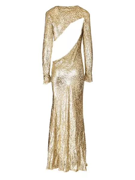 Self-portrait Long dress in gold thread for Women - GB | Al Duca d'Aosta