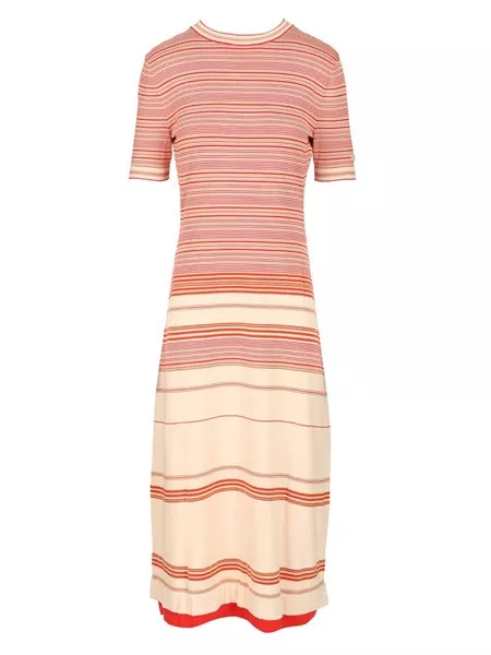 ワンピース FENDI COTTON AND SILK DRESS Fendi Striped silk and cotton dress for Women - US | Al Duca