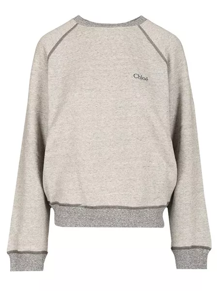 Chloé　ロゴスウェット　ライトグレー Chloe' Logo sweatshirt for Women - US | Al Duca d'Aosta