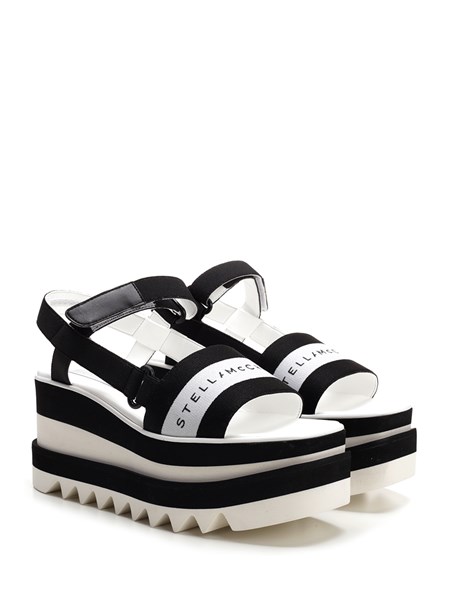 black white platform sandals