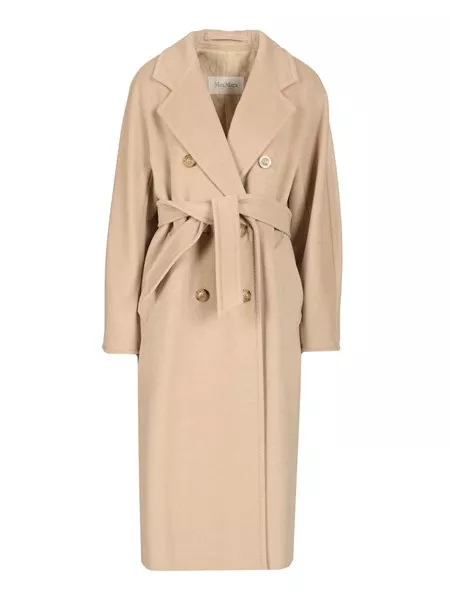 【関税&送料込】Max Mara Asturie Double-Breasted Wool And Ca Max Mara Asturie Tiered-Ruffle Double-Breasted Coat