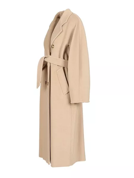【送料&関税込】Max Mara Double-breasted Belted Coat Max Mara Madame Double Breasted Wool & Cashmere Belted Coat