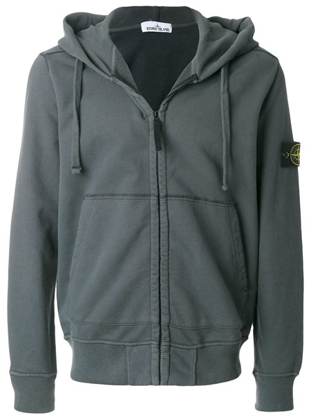 grey stone island zip hoodie