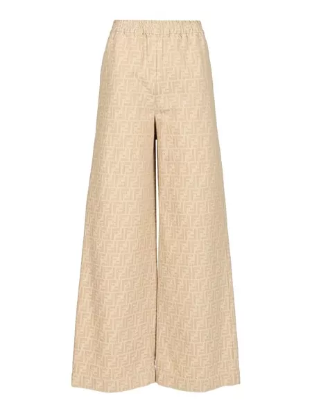 FENDI＊ FF CHAMBRAY DENIM PANTS Trousers Denim Blue | Fendi
