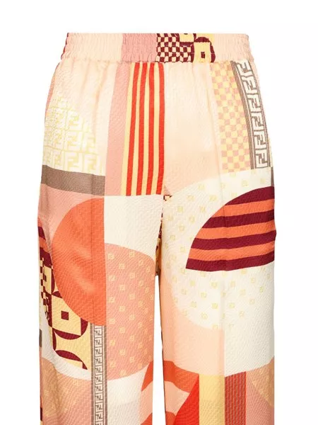 【関税&送料込】Fendi Patchwork Silk Trousers Pants Silk Multicolor | Fendi