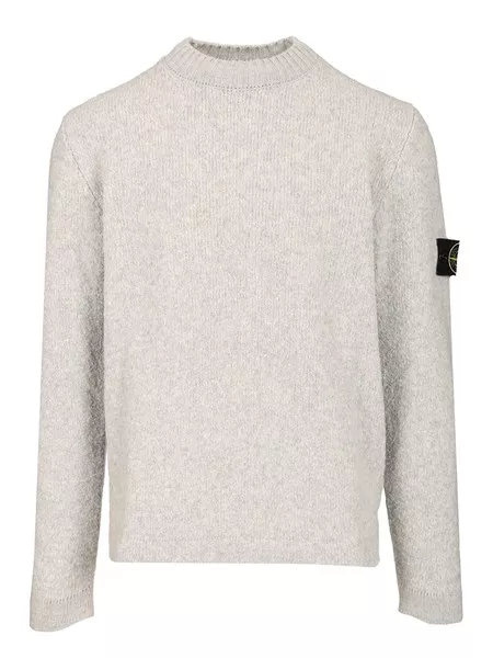 Stone Island Organic cotton crew neck sweater with english ribs