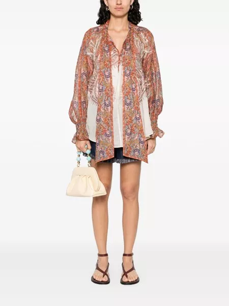 Tシャツ・カットソー Zimmermann FW25 'Rhiannon Tie Neck' blouse (3236TSS251 CMP) Zimmermann