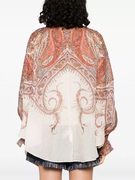 Tシャツ・カットソー Zimmermann FW25 'Rhiannon Tie Neck' blouse (3236TSS251 CMP) Zimmermann 