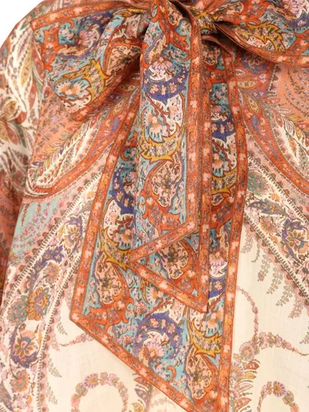 Tシャツ・カットソー Zimmermann FW25 'Rhiannon Tie Neck' blouse (3236TSS251 CMP) Zimmermann 