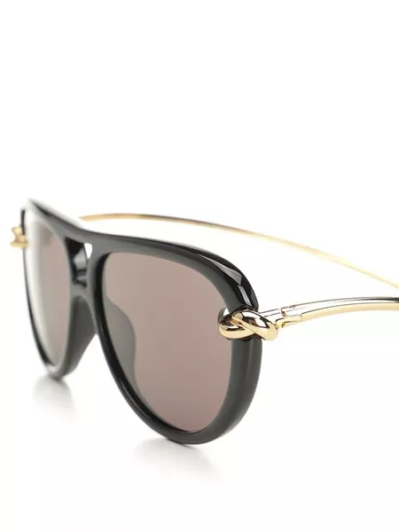 【国内送関税込】BOTTEGA VENETA ☆ Knot Aviator サングラス BOTTEGA VENETA EYEWEAR Knot Shield Rimless Aviator-Style