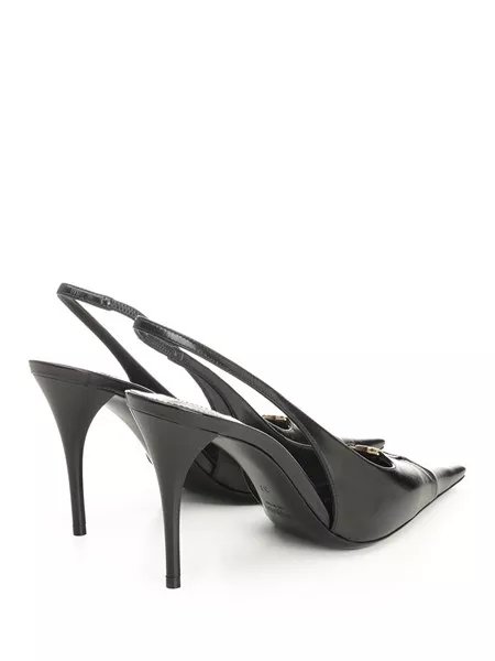 【Saint Laurent】BABYLONE 80 PUM◆806685AADF1 BABYLONE BRETEUIL slingback pumps in smooth leather | Saint