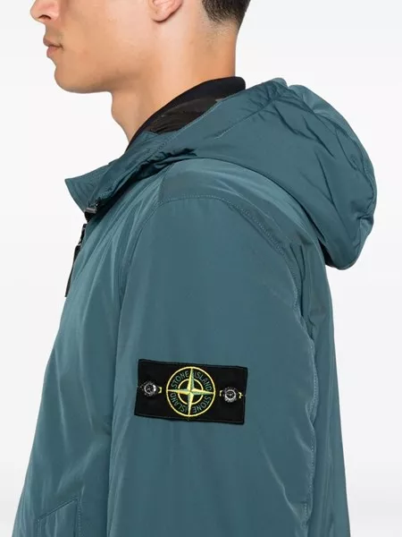 Stone Island Micro twill padded hooded jacket for Men US Al