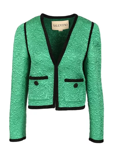 ジャケット VALENTINO GARAVANI MATELASSE FLOREAL APRES L'HIVER JACKET Apres L'hiver Floral Matelassé Jacket for Woman in Green