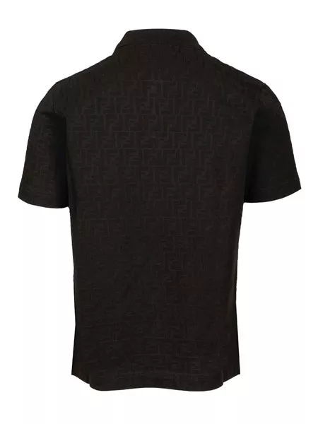 Fendi Polo shirt in black ff piquet jacquard for Men - US
