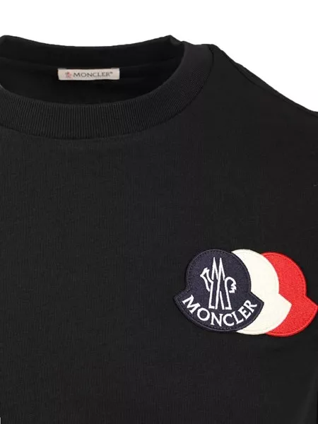 Moncler T-shirt with embroidered tricolour logo for Men - US