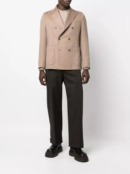 Tagliatore Double-breasted camel wool jacket for Men - US