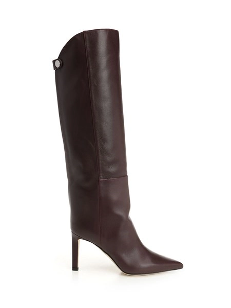 靴 Jimmy choo high heel boot ALIZZE KB 85 | Black Smooth Leather Knee-High Boots | Autumn