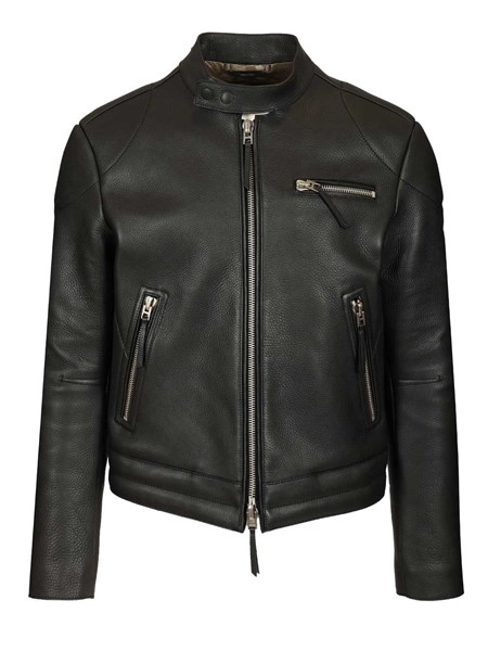 Grain Leather Tom Ford Leather Jacket Men Grain Leather Biker Jacket