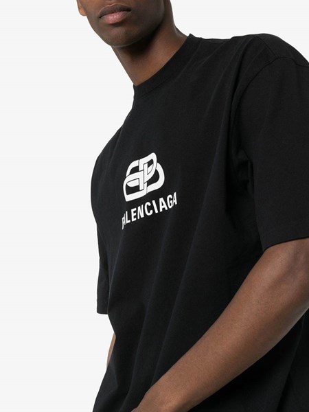 balenciaga black logo t shirt