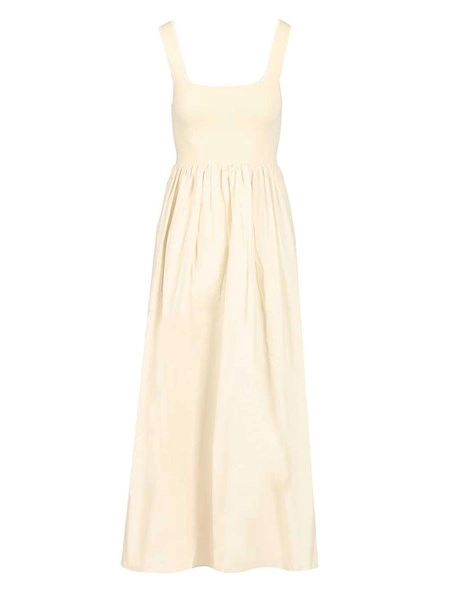 white christmas dresses Knit And Cotton Dress - Ecru main image 0